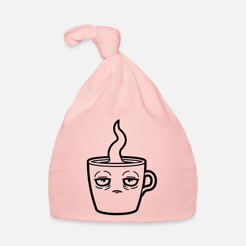 Müde Kaffeetasse Gesicht Baby Bio-Mütze