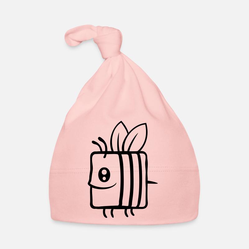 Square little cute bee Organic Baby Cap