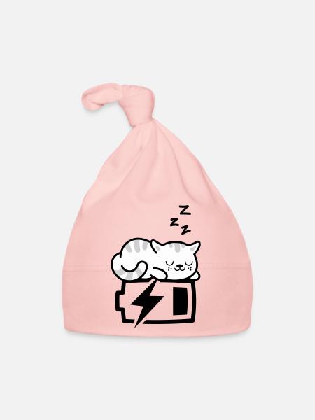 Sleepy Kitty (Couleur Changeante - 3 couleurs) - Bonnet bio Bébé - rose - Devant