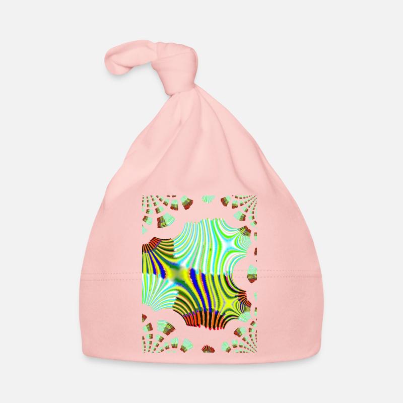 Psychedelic Neon Waves Pattern Organic Baby Cap