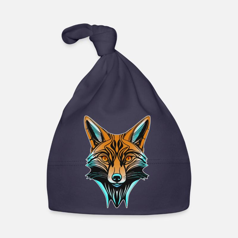 Neon Fox Head Organic Baby Cap