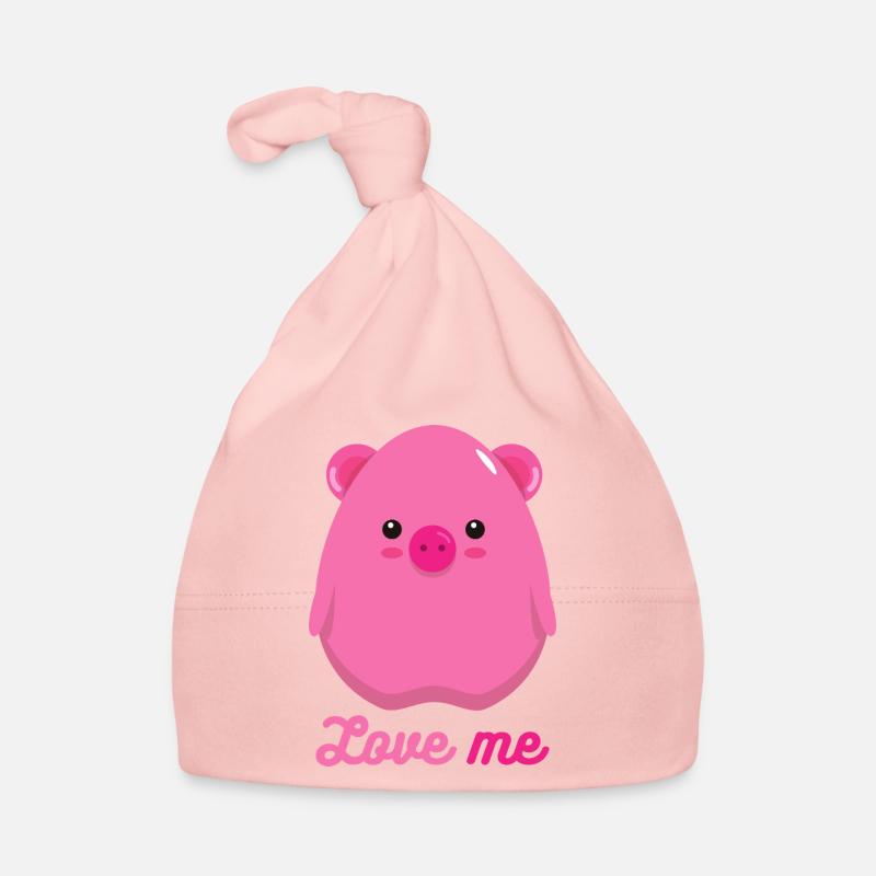 Cochon - Bonnet bio Bébé - rose