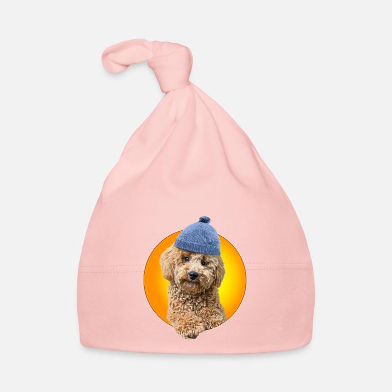 Caniche avec bonnet caniche - Bonnet bio Bébé - rose