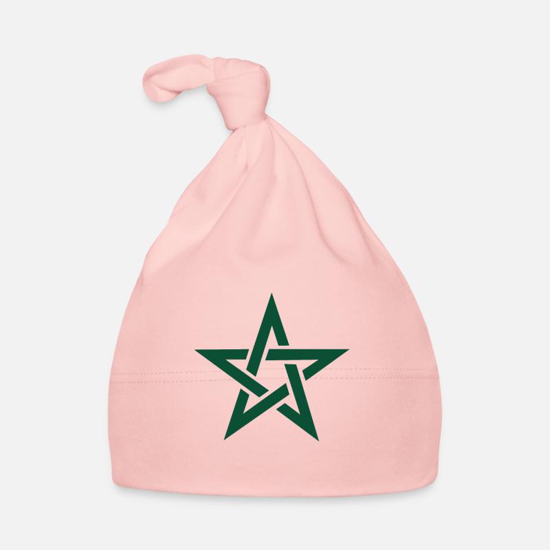 Etoile à 5 branches, Star, étoile verte, Maroc - Bonnet bio Bébé - rose