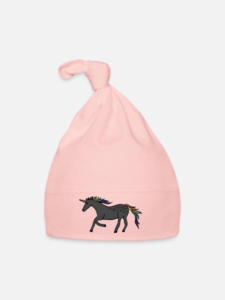 Licorne rapide - Bonnet bio Bébé - rose - Devant