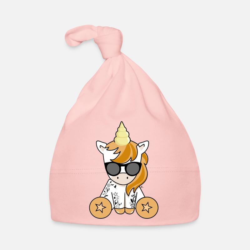Licorne Hipster - Bonnet bio Bébé - rose