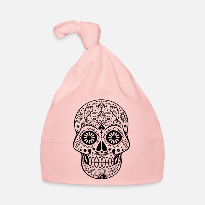 Gothic Ornaments Sugar Skull - black Baby Bio-Mütze
