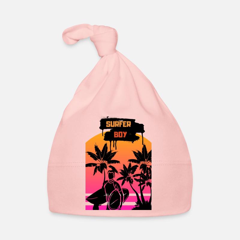 Planche de surf avec Sunset Surfer Man - Palmiers Bonnet bio Bébé
