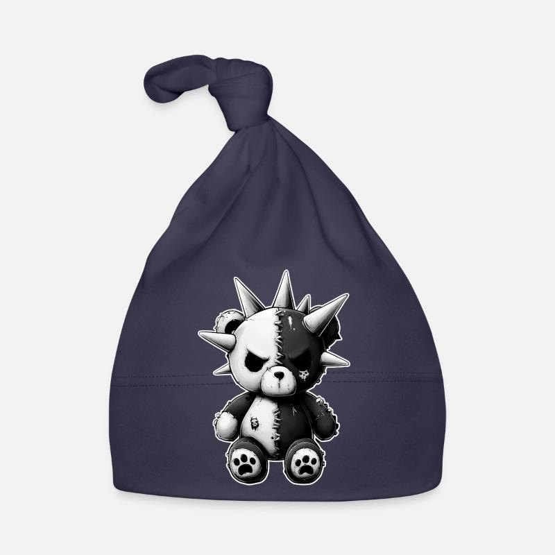 Split Skull Plüschbär Punk Baby Bio-Mütze