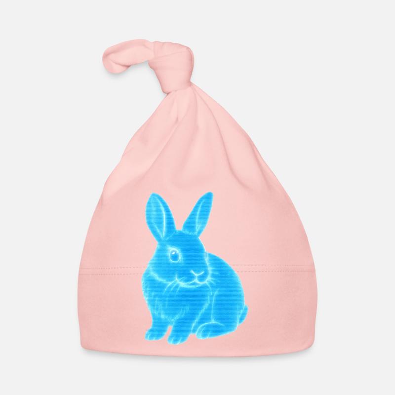Neon Bunny Blue Glow Organic Baby Cap