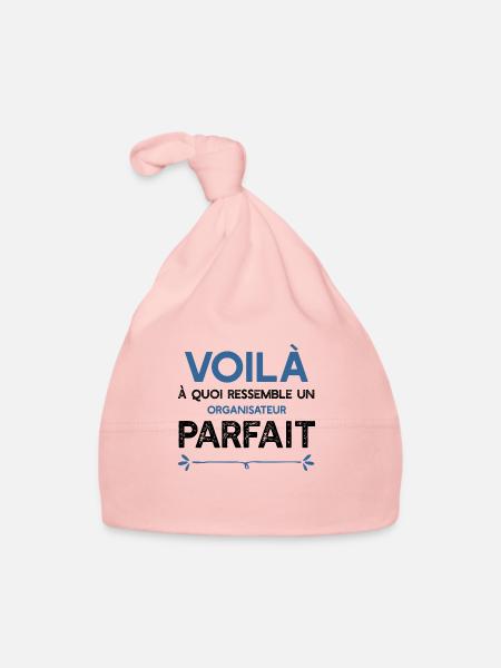 Un Organisateur parfait métier cadeau - Bonnet bio Bébé - rose - Devant