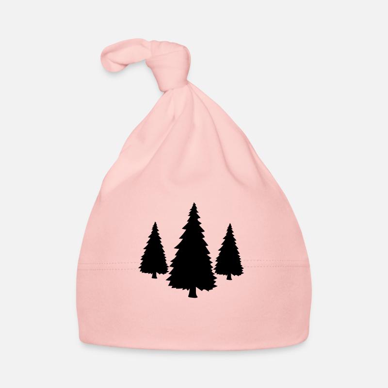 schwarz 3 baeume silhouette weihnachtsbaum weihnac Baby Bio-Mütze