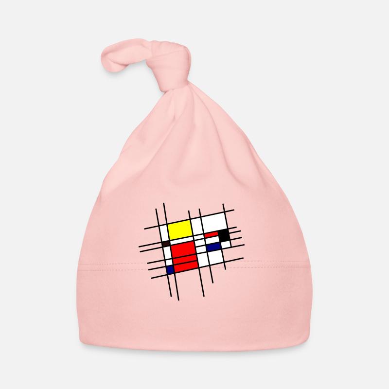 Inspiration Mondrian - Bonnet bio Bébé - rose