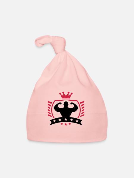 bodybuilder_shield_ym2 - Baby Bio-Mütze - Rosa - Vorne