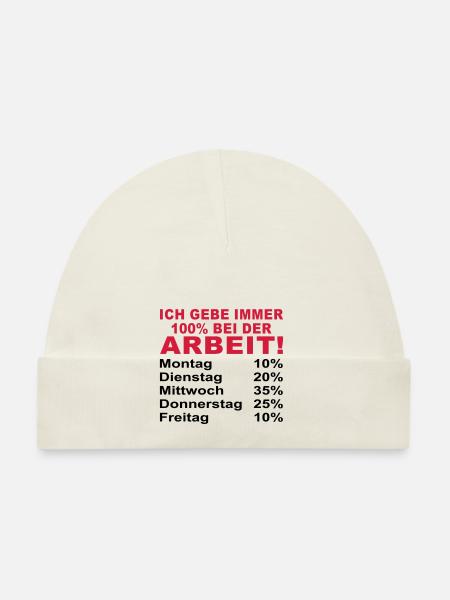 ich gebe immer 100% bei der arbeit - Baby Bio-Mütze - Rosa - Vorne