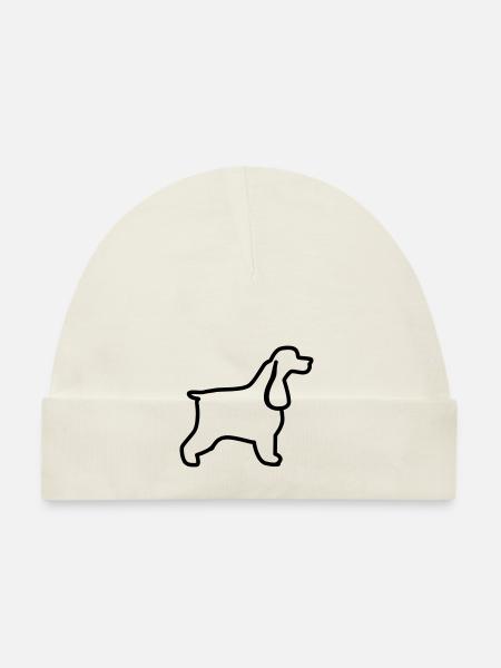 Plan cocker anglais - Bonnet bio Bébé - rose - Devant