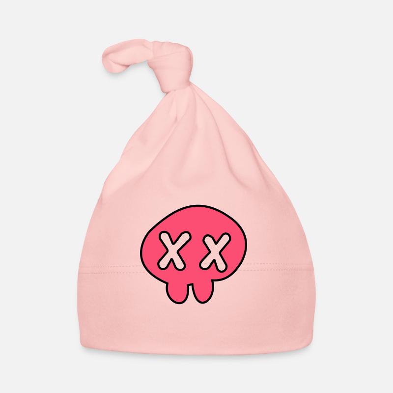 rosa Totenkopf Baby Bio-Mütze