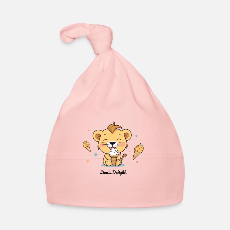 Lion mignon avec de la crème glacée - Motif drôle d’été Bonnet bio Bébé