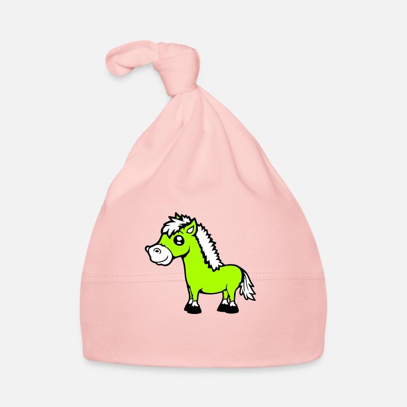 Pferd steht Reiter Cartoon reiten süß Comic Cool Baby Bio-Mütze