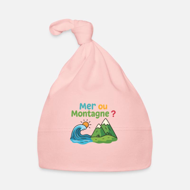 Meer oder Berg - Baby Bio-Mütze - Rosa