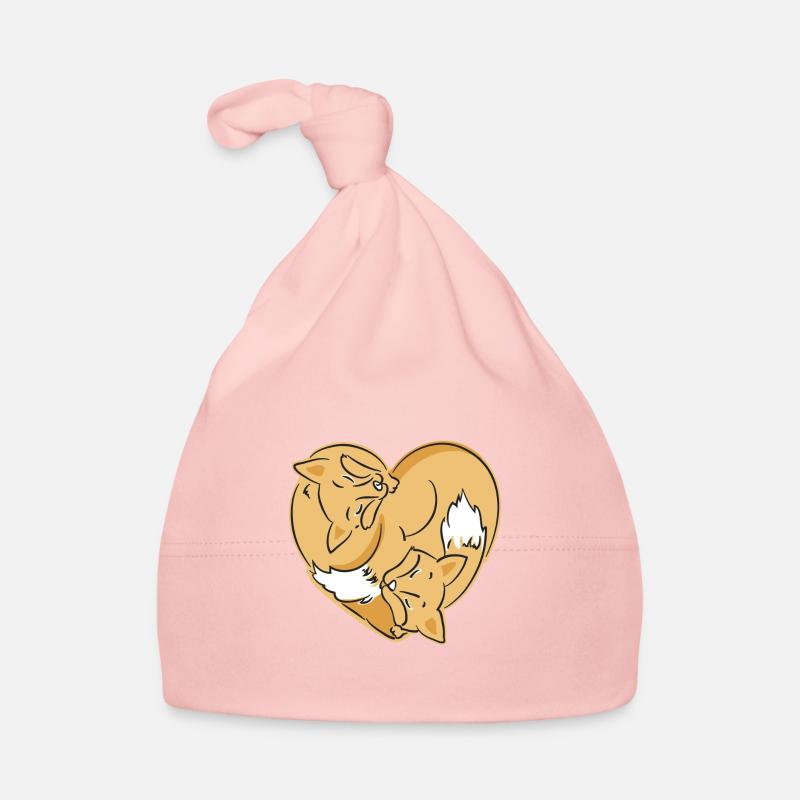 deux renards endormis Bonnet bio Bébé