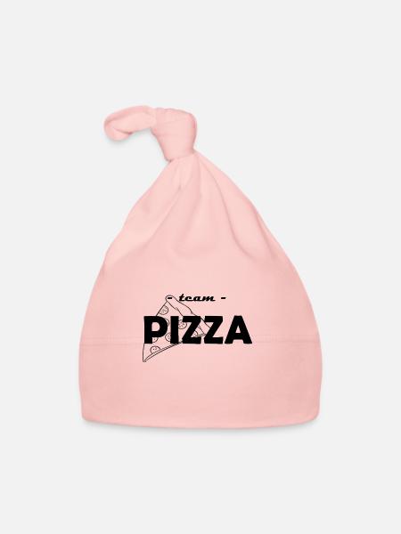 team pizza - Bonnet bio Bébé - rose - Devant