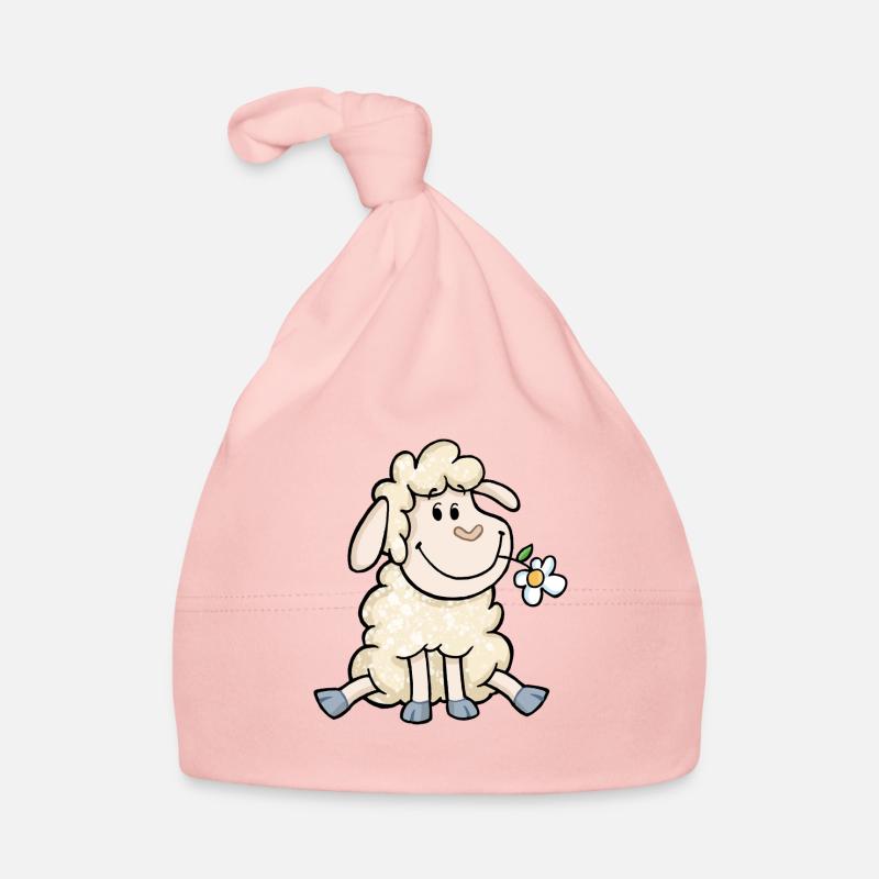 Schaf mit Blume Baby Bio-Mütze