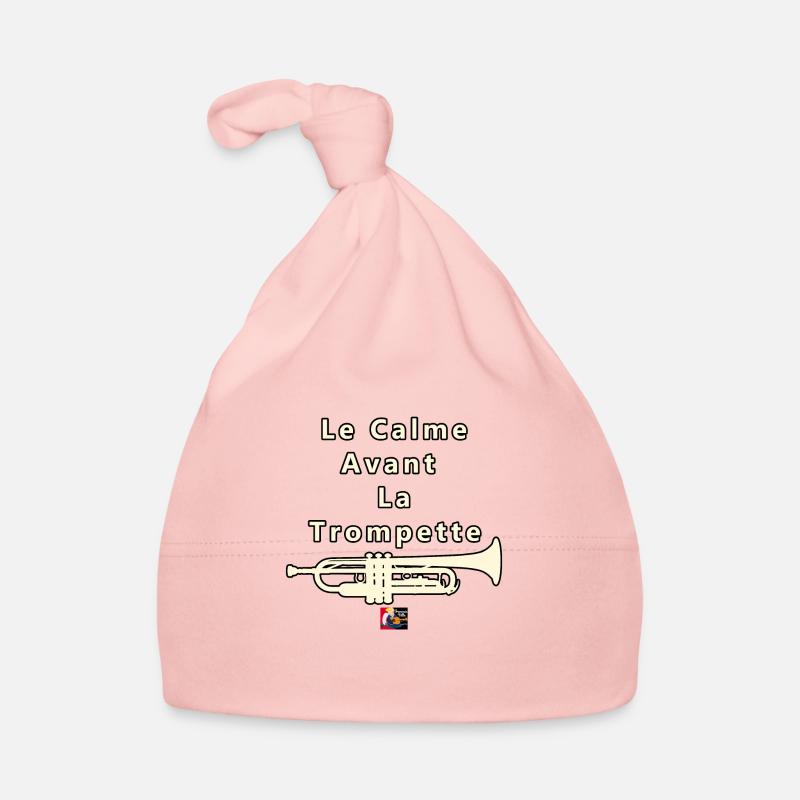 Le Calme avant la TROMPETTE - Jeux de Mots - Bonnet bio Bébé - rose