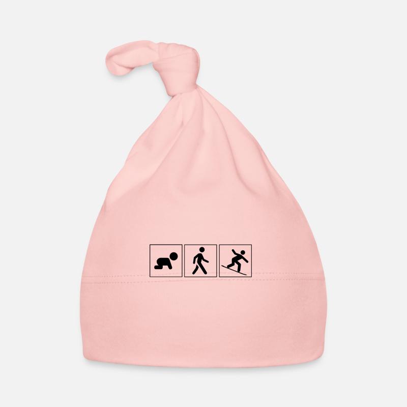 Snowboarder Evolution cadeau Snow Boarder - Bonnet bio Bébé - rose