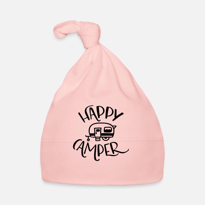 Camping: Happy Camper - Bonnet bio Bébé - rose