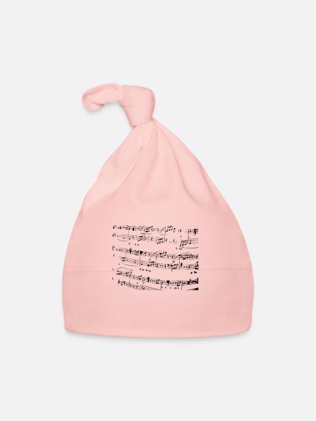 Musiknoten - Baby Bio-Mütze - Rosa - Vorne