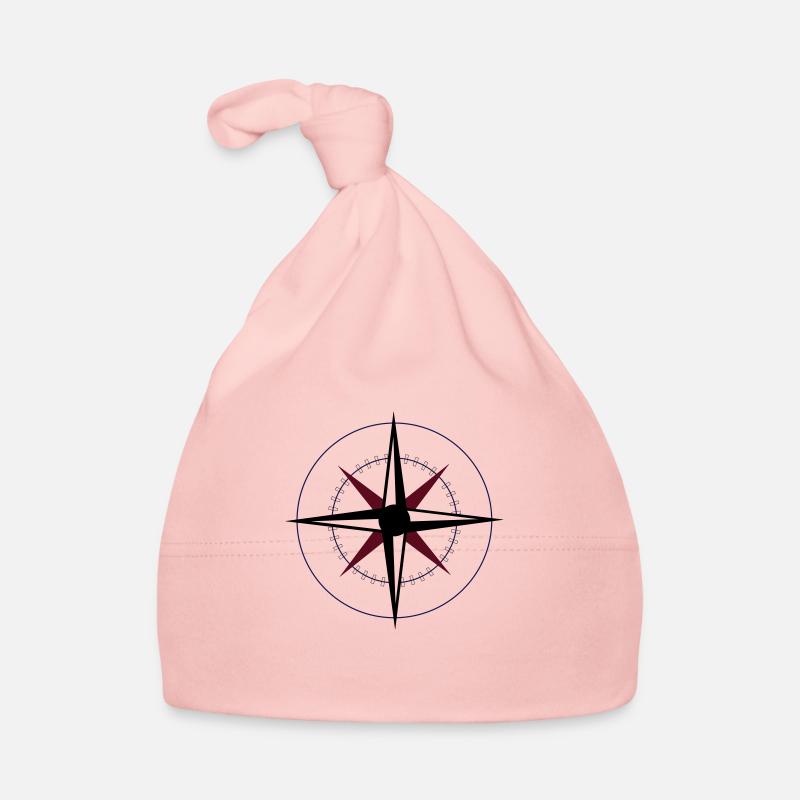 Boussole nord sud ouest est cadeau idée - Bonnet bio Bébé - rose