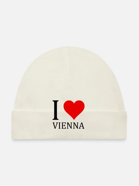 I love Vienna! - Organic Baby Cap - pink - Front