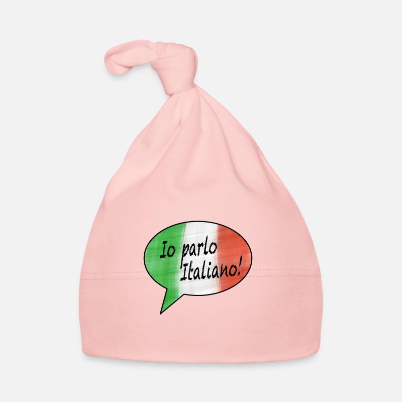Je parle italien avec le drapeau comme bulle Bonnet bio Bébé