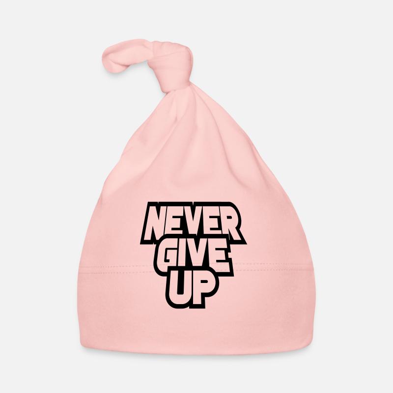 durchhalten cool never give up durchgestrichen log Baby Bio-Mütze