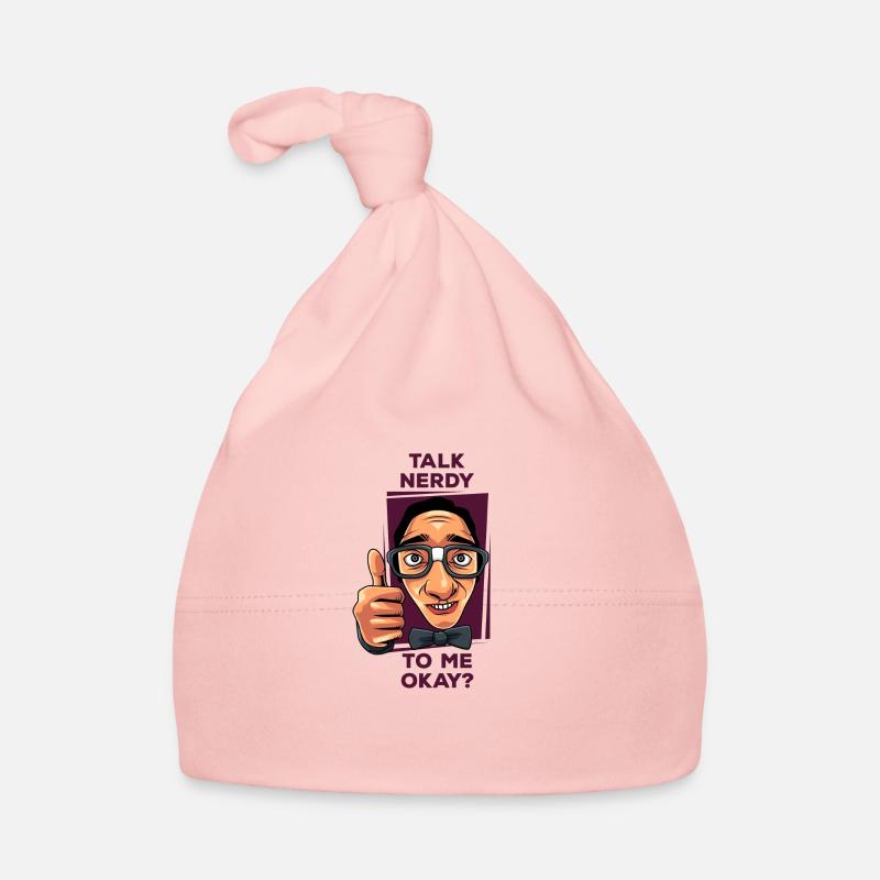 Nerd nerdy talking gift idea black Organic Baby Cap