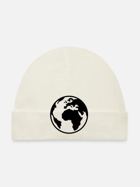Terre - Monde - Globe - 1C - Bonnet bio Bébé - rose - Devant
