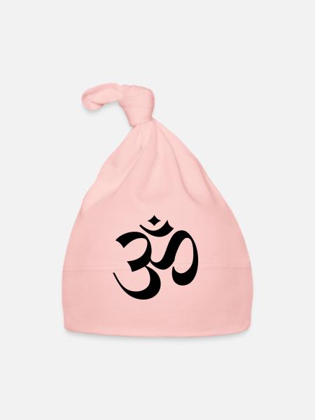 om_zeichen__f1 - Baby Bio-Mütze - Rosa - Vorne