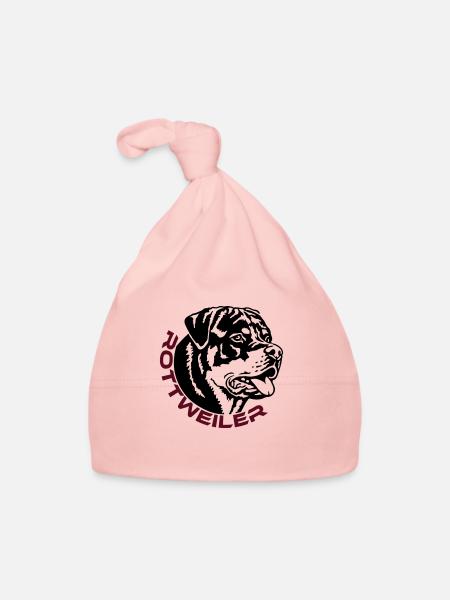 570 Rottweiler dog - Organic Baby Cap - pink - Front