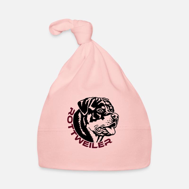570 Rottweiler chien - Bonnet bio Bébé - rose