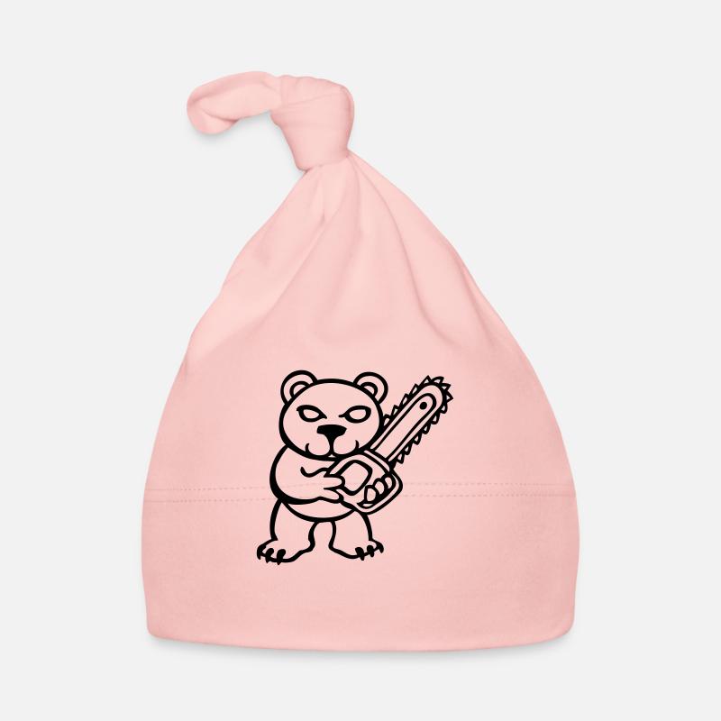 teddy bear élagueur ours tronçonneuse fun méchant Bonnet bio Bébé
