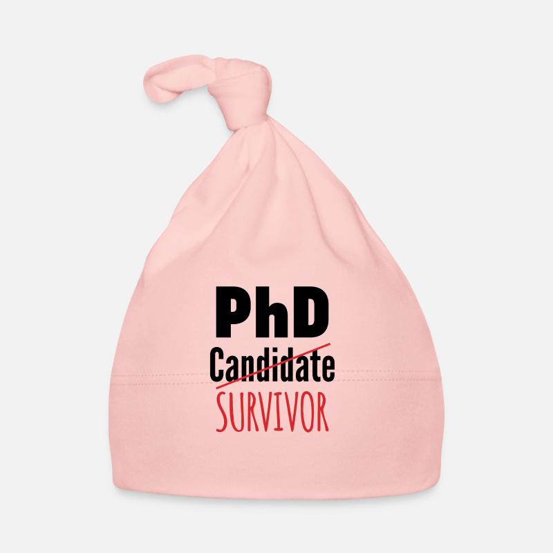 Phd Survivor Student Spruch Geschenk - Baby Bio-Mütze - Rosa