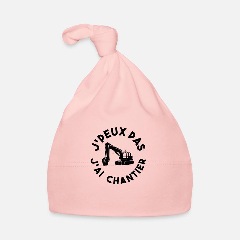 JPEUX PAS J'AI CHANTIER - Bonnet bio Bébé - rose