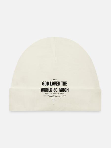 GOTT LIEBTE DIE WELT - Baby Bio-Mütze - Rosa - Vorne