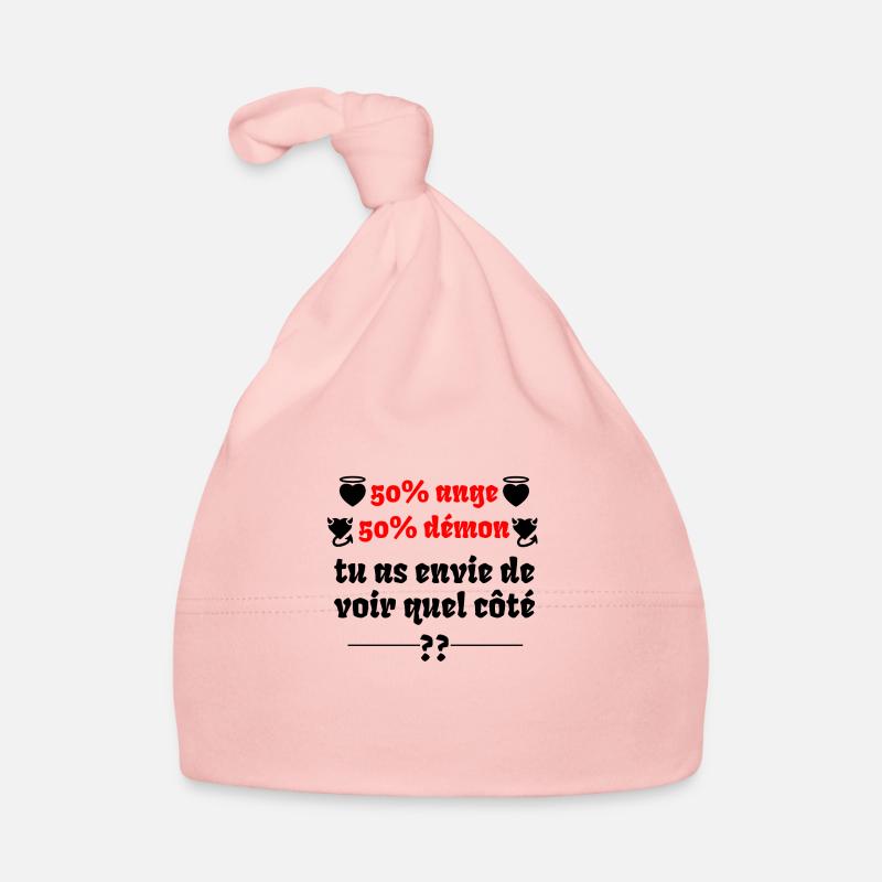 mi ange , mi démon - Bonnet bio Bébé - rose