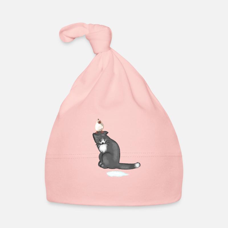 Katze und Vogel Baby Bio-Mütze