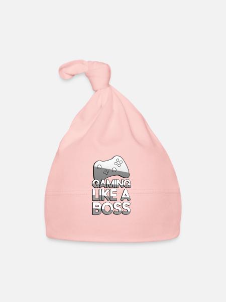 GAMING LIKE A BOSS + Controller - Gaming - Baby Bio-Mütze - Rosa - Vorne