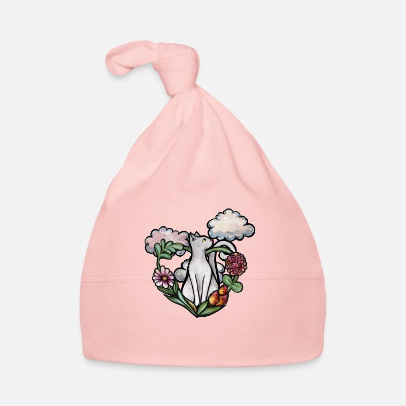 Chat blanc Bonnet bio Bébé