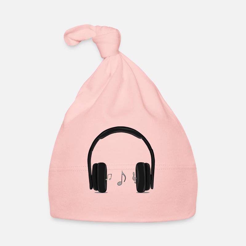 schwarzer Musikkopfhörer Baby Bio-Mütze