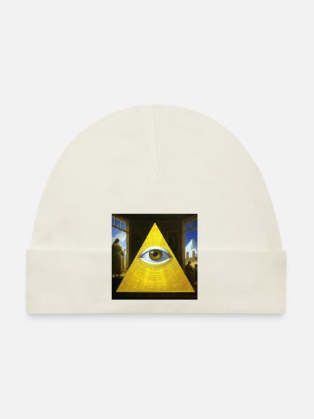 All Seeing Eye - Organic Baby Cap - pink - Front